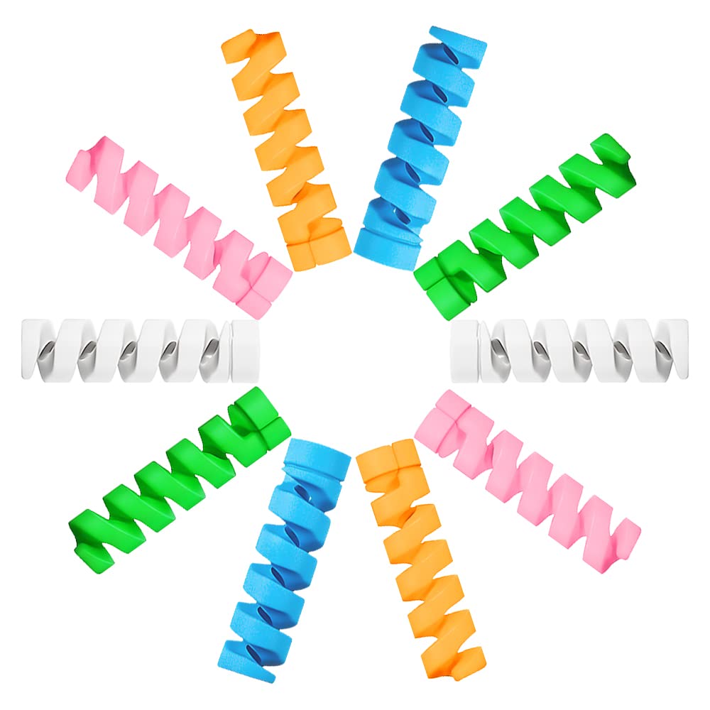 40 Salvacavo In Silicone Per Caricabatterie - Protettore Cavo USB, Bianco E Nero - Foto 10