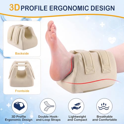 Image of Novabright 2 Pcs 3D Heel Protectors Foot Wedge Pillows Support Boot Bed Sore Pillow for Pressure Sores Bedridden Patients Relief Pressure Ankle Ulcers (Skin Color)