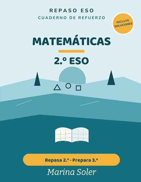 Portada de Matemáticas 2.º ESO. Cuaderno de refuerzo: Repasa 2.º y prepara 3.º. Con todas las soluciones. Números, álgebra, geometría y más