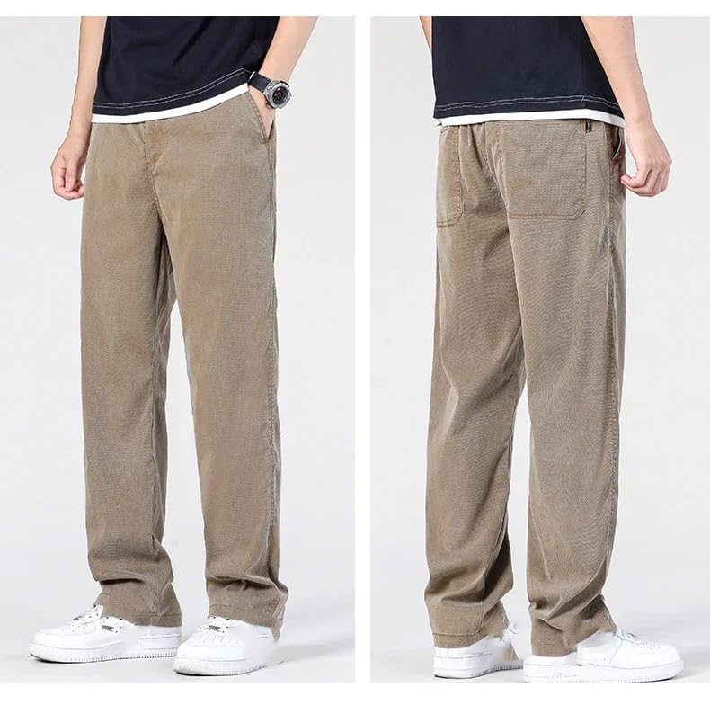 Men's Jeans Pants Straight Casual Wide Leg Long Baggy Trousers4