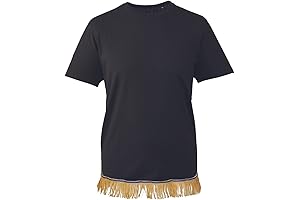 Israelite Men's Black T-Shirt with Gold Fringes: A Statement Piece with Style