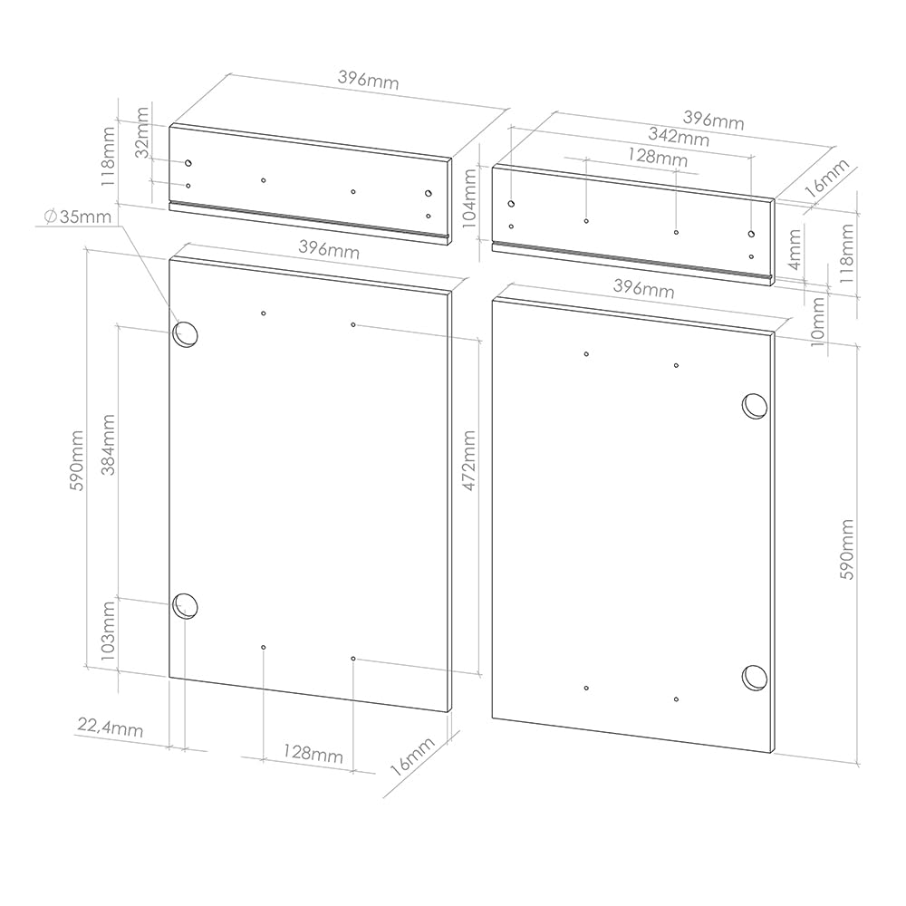 Vicco Küchenfront R-Line, Anthrazit Hochglanz, 79.2 x 70.8 cm Möbelfront für den Schubladenunterschrank, passend für R-Line Küchenschränke zur einfachen Montage