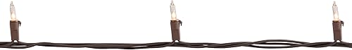 Miniatura 5 de Juego de 20 mini luces navideñas transparentes, cable marrón de 4 pies