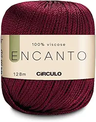 Fio Encanto Linha Novelo Circulo 100% Viscose - 128m - 100g (Bordô)