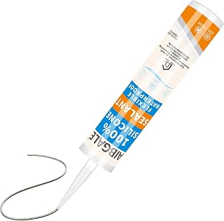 Silver Silicone Sealant, All-Purpose 100% Silicone Caulk, Waterproof Stronger Adhesion, Shrink Crack Proof Caulking for Aquarium, Stainless Steel, Aluminum, Basements, 10.1 Oz (Silver)