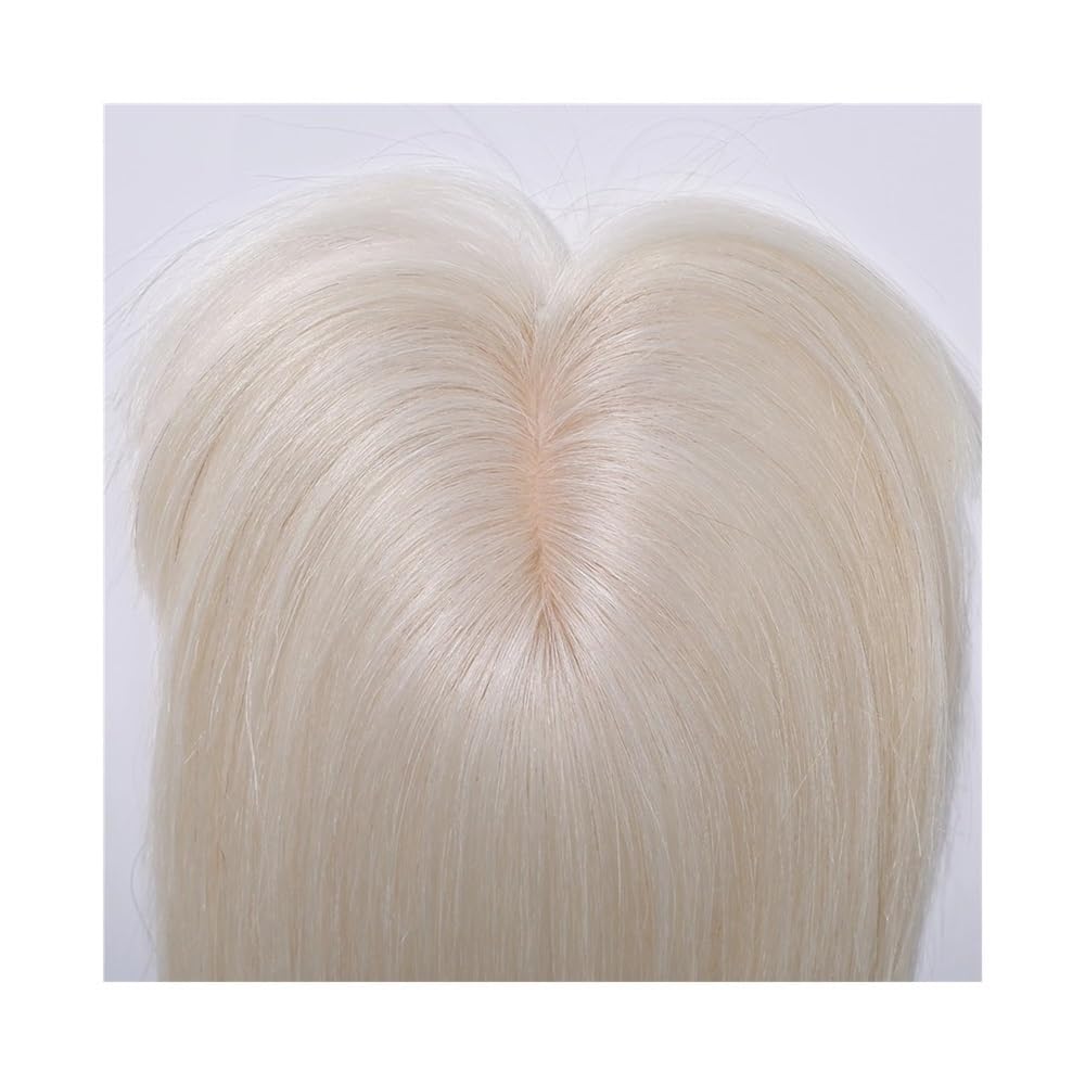 10 Zoll Remy Echthaar-Topper mit Pony, Haarteile, Seidenbasis, 3 Clips in Haar-Toppern for Frauen, Haarverlängerungen for Thinning Hair(Brown mix blonde)