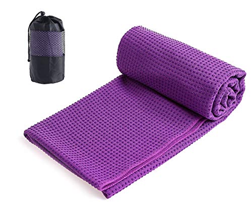 Xlabor mikrofiber yogahandduk med antiruta noppa yogamattauflage underlag handduk fitnesshandduk för yogamatta violett
