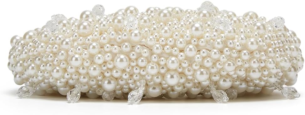 Trendy Pearl Shoulder Purse for Women Small Y2k Tote Bags for Party Rhinestone-Encrusted Designer Handbags - Image 6