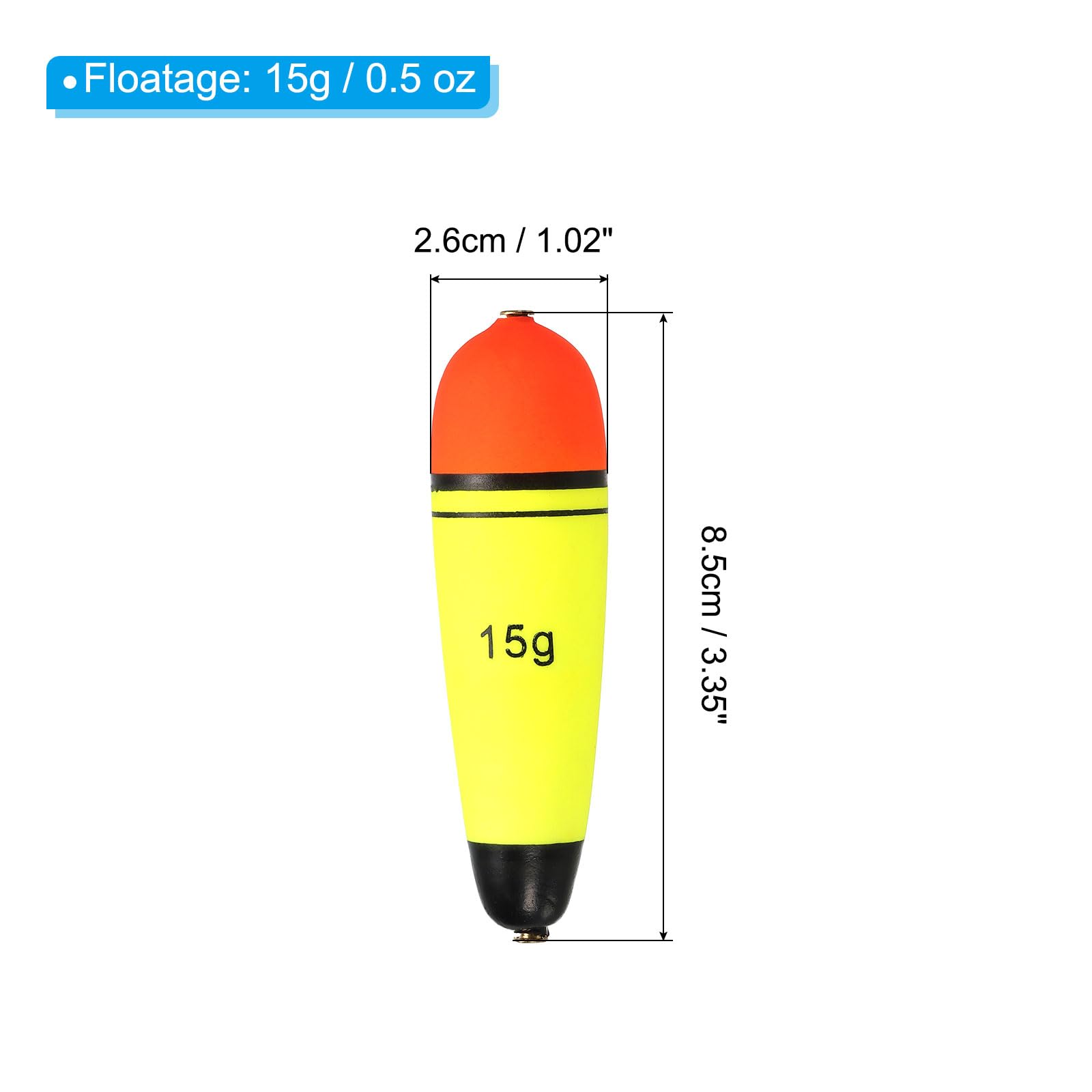 PATIKIL 4.2oz Fishing Slip Bobbers, 2 Pack EVA Fishing Float for Sea Fishing Freshwater Yellow - Image 2