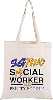 PWHAOO SGRHO Social Worker 1922 Pretty Poodle Shopping Bag SGRHO Sorority Sister Tote Bag (SGRHO Social Worker TB)