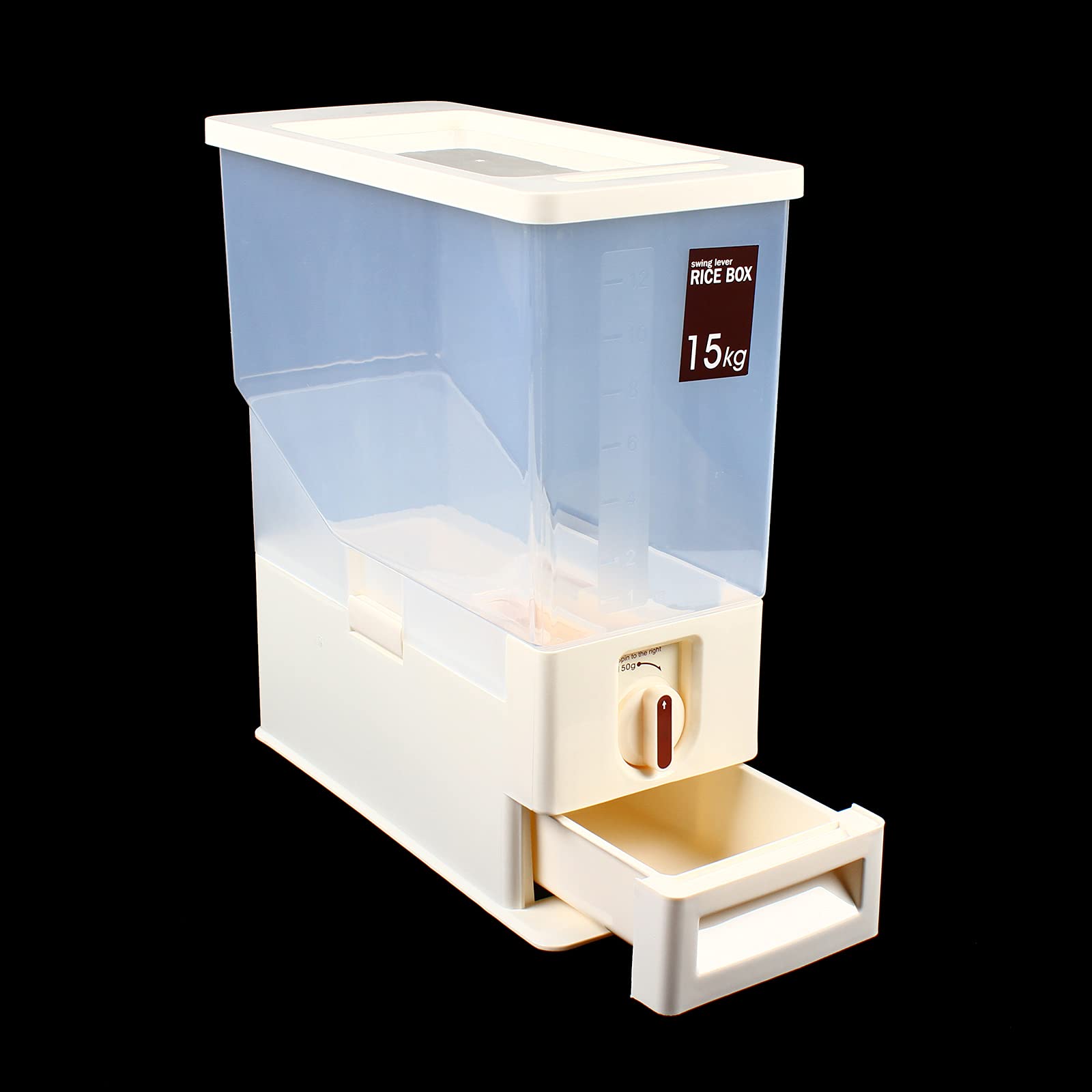 Granen containers Rijst Dispenser Automatische Rijst Dispenser Rijst Container Plastic Wandgemonteerde Opbergdoos Keuken Voedsel Dispenser Geschikt voor Rijst, Graan, rode Bonen, Haver, Huisdier Voedsel Opslag