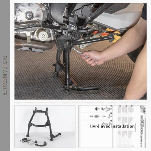 Fayedenicy Support de pied central en acier pour moto Support de stationnement pour support de béquille centrale verticale pour CRF1000L CRF 1000 L Africa Twin Accessoires 2016 2017 2018 2019 16-19 – vue 5