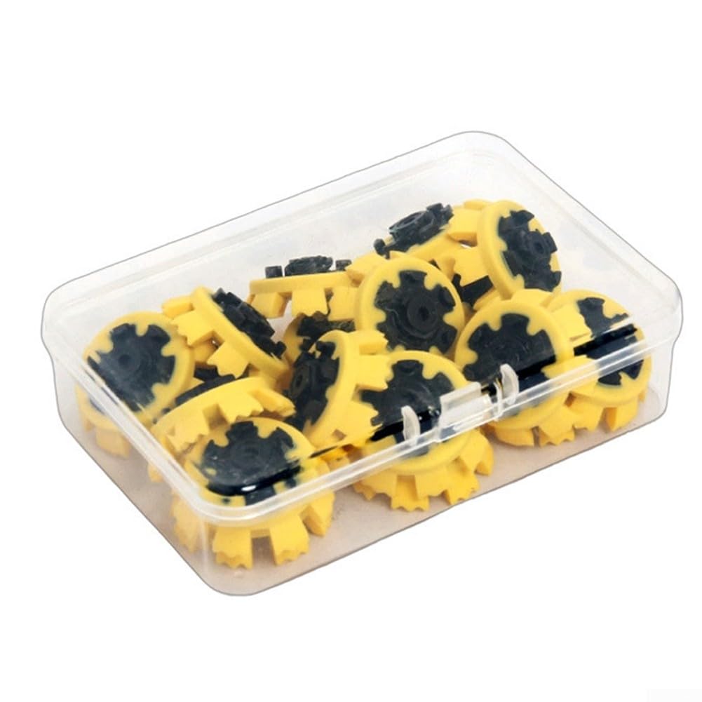 Fast Twist 3.0 Golf Shoes Cleats 16 Pieces Rubber Spikes Set Featuring 8 Contact Points For Superior Traction And Enhanced Playing Experience(Yellow-Black)
