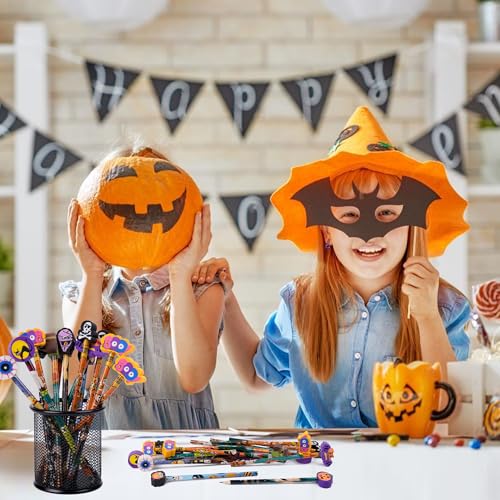 Kolewo4ever 50 lápices de Halloween con borrador miniatura 7