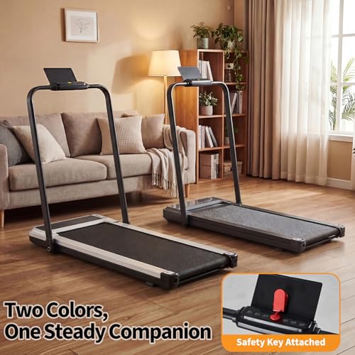 Image of NEWBULIG Under Desk Walking Pad Treadmill, Portable Compact Electric Treadmill with Remote Control, Quiet Fitness Equipment & LED Display for Home & Office, Black&Sliver