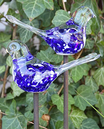 Bornhöft 2er Set Gartenstecker Glasvogel Deko Beetstecker Handarbeit...