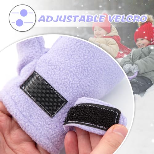 Image of BAVST Baby Toddler Winter Mittens Girls Warm Fleece Lined Gloves Kids Sherpa Lined Mittens for Boys