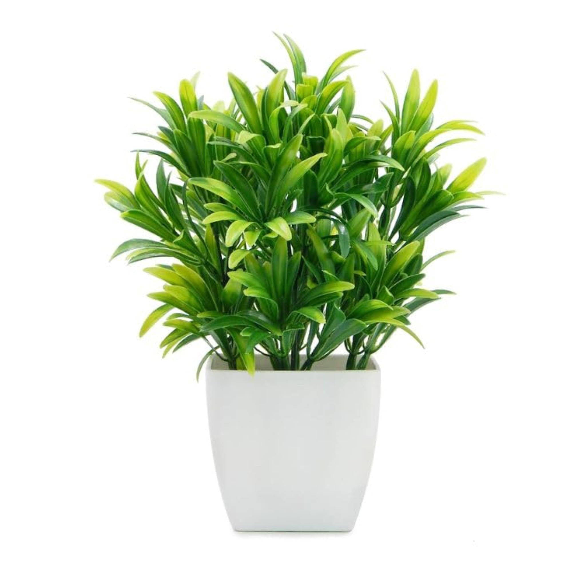 Artificial Plants in White Plastic Pot, Set of 2