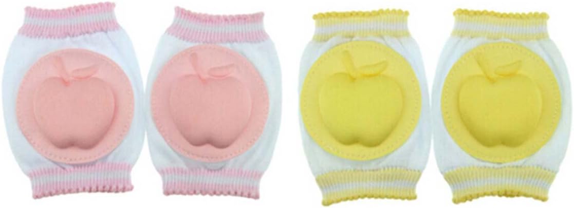 Investor Cotton Fabric Unisex Baby Kneepads Apple Crawling Toddler Elbow Pads(2 Pack)