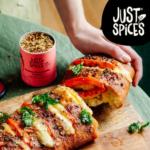 Just Spices Tomate Mozzarella Topping I Mache leckere Antipasti wie im Italien-Urlaub I Gewürzdose, 65 g