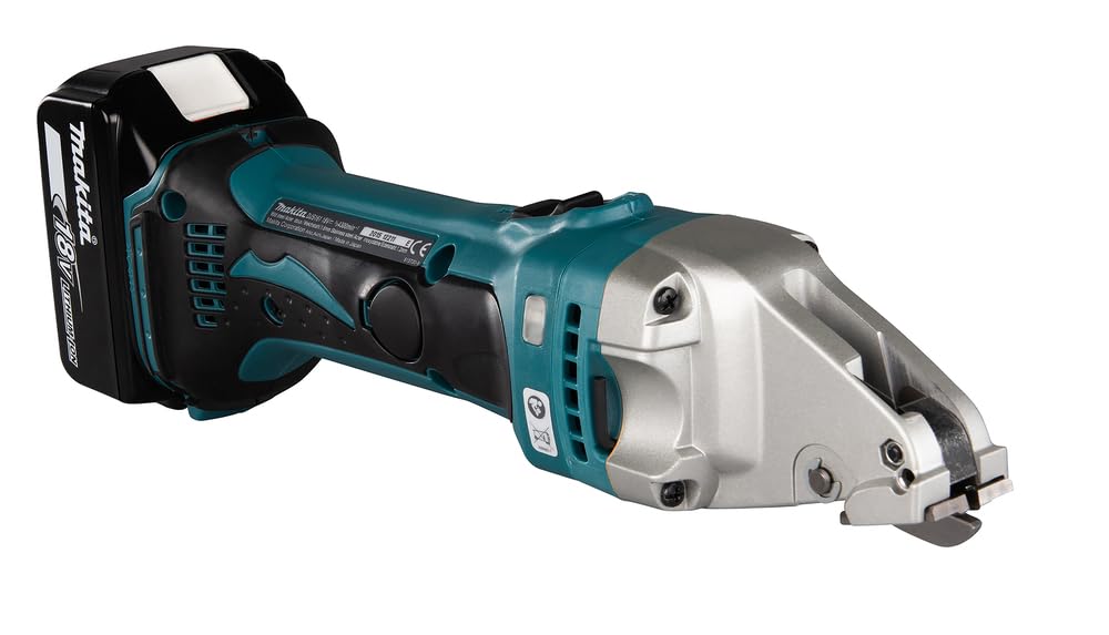 Makita Forbici per lamiere a batteria, 1,6 mm, 18 V, 5,0 Ah, 2 batterie e caricatore in MAKPAC, DJS161RTJ