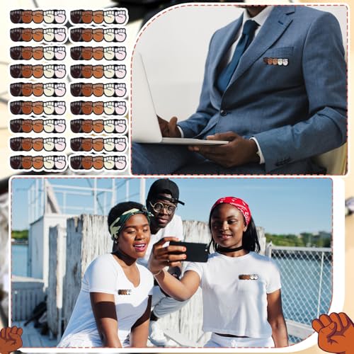 Image of Juneteenth Enamel Pins Juneteenth Freedom Day Fist Lapel Pins African American Badge Brooch Button for Clothes Hat Backpack Goodie Bag 1865 Black Emancipation Party Decoration