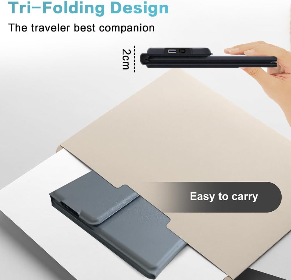 JOMAA Foldable Bluetooth Keyboard with Touchpad for Win/iOS/Android/Mac Folding Portable & Slim mini Keyboard with Multi-Device Switching for iPad/iPhone/Smartphone/Tablet/PC/Laptop