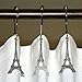 ZILucky Set of 12 Eiffel Tower Shower Curtain Hooks Parisian Paris France Shabby French Chic Cottage Style Theme Home Shower Curtain Rings Decor Accessories Bathroom Rustproof (Silver)