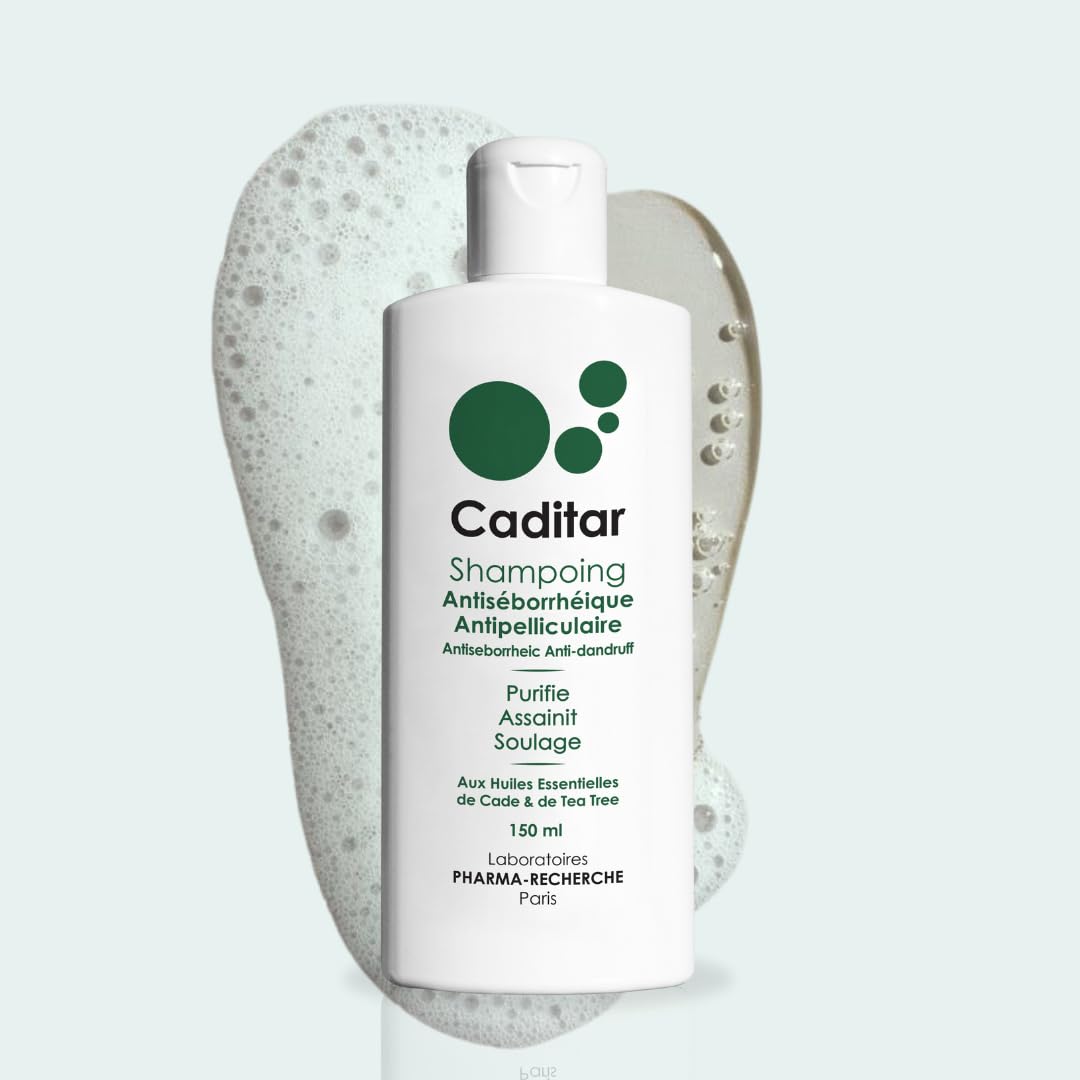 Caditar Antiséborrhéique • Shampoing Assainissant • Flacon 150ml • Sans Parabene, Sans Phénoxyéthanol et Sans Silicone • Fabriqué en France par LABORATOIRES BIO-RECHERCHE
