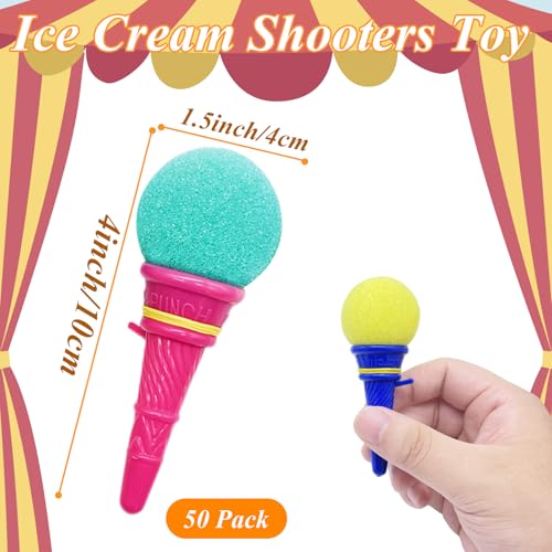 Image of Juuxncgv 50 Pcs 4 Inch Ice Cream Shooters Toy, Mini Ice Cream Cone Shooter Toys Kids, Carnival Prize