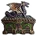 LiuliuBull Dinosaurier Bejeweled Crystal Schmucksachen Schmuckkasten Metall Skulptur Tischdekoration Schmuck Organizer Souvenir Geschenk Pewter Statue