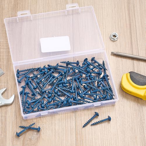 100 tornillos para madera Pocket Hole #8 x 1-1/4 pulgadas para exterior, paquete de 100 piezas miniatura 7