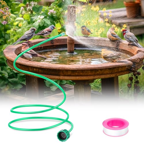 1pack 60 Inch Hummingbird Outdoor Mister with 0.8mm Nozzle, Misters for Outside Patio Garden with Adjustable Aluminum Spray Tube, Hose Mister for Backyard, Bird Bath, Trampoline, Chicken Coop, Pets