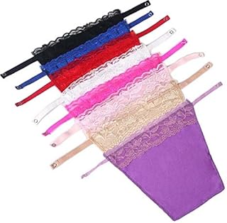Metyou 8pcs Lady Lace Clip-on Mock Camisole Bra Insert Overlay Modesty Panel Vest Purple