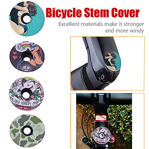 ENLEE MTB Bike Stem Top Caps Mountain Road Bicycle Headset Top Cover (TC-C001) for Fit on 1-1/8 Fork Bike Headset (A Style)