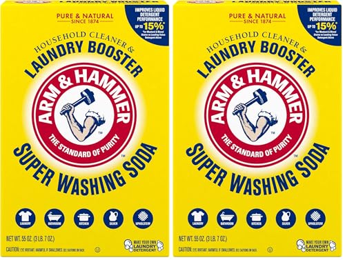 Arm & Hammer Super Washing Soda Household Cleaner And Laundry Booster, 55 Oz (Pack Of 2)