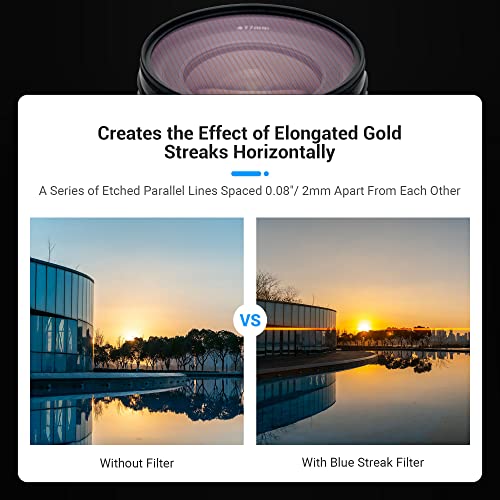 JJC 49mm Gold Streak Anamorphic Effect Filter for Phone & Cameras Lens Photography Accessories, Glod Streak - Image 3