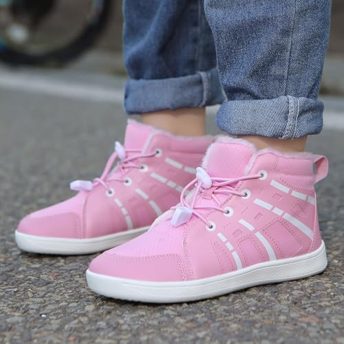 Girls Boots Kids Fall Winter Boots Water Resistant Outdoor Ankle Shoes Non Slip Sole Flat Heel Fur Lined Warm Comfort Walking Boots2