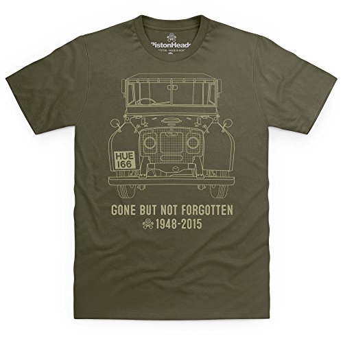 Shotdeadinthehead Pistonheads Gone But Not Forgotten Camiseta, para Hombre, Verde Oliva, S
