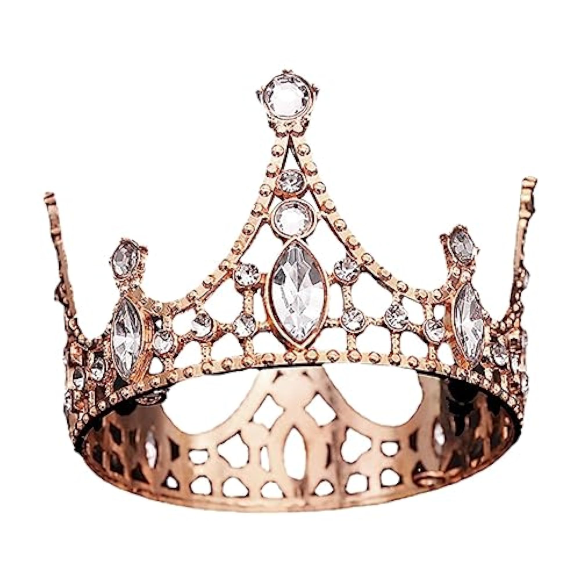 Rose Gold Modern Tiara Headpiece for Parties