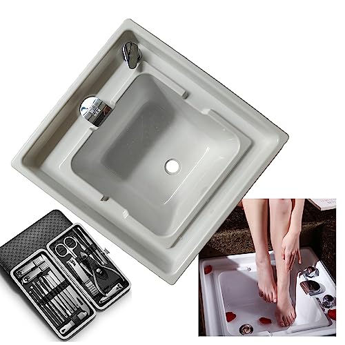 Tragbare Fuß-Spa-Badewanne mit 19-teiligem Set für Maniküre und Pediküre, eingebettetes Fußbad für Spa-Stuhl und Salon, entspannende Massage Fußdusche