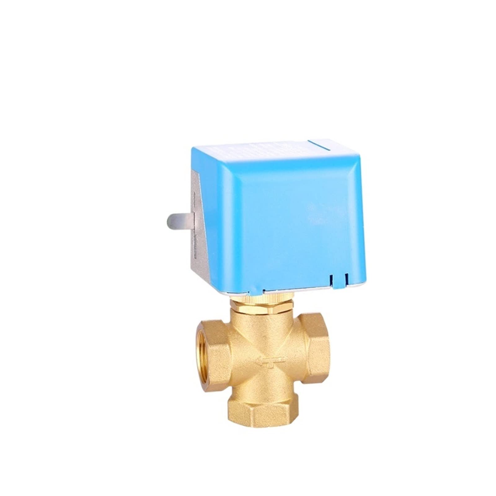 QRUYHBAJU Withstand high Pressure and Temperature Extremes Three Way 3/4" 1" Motorized Electric Brass Globe Valves 2 Wire AC220V Shut-Off Valve(1 Inch)