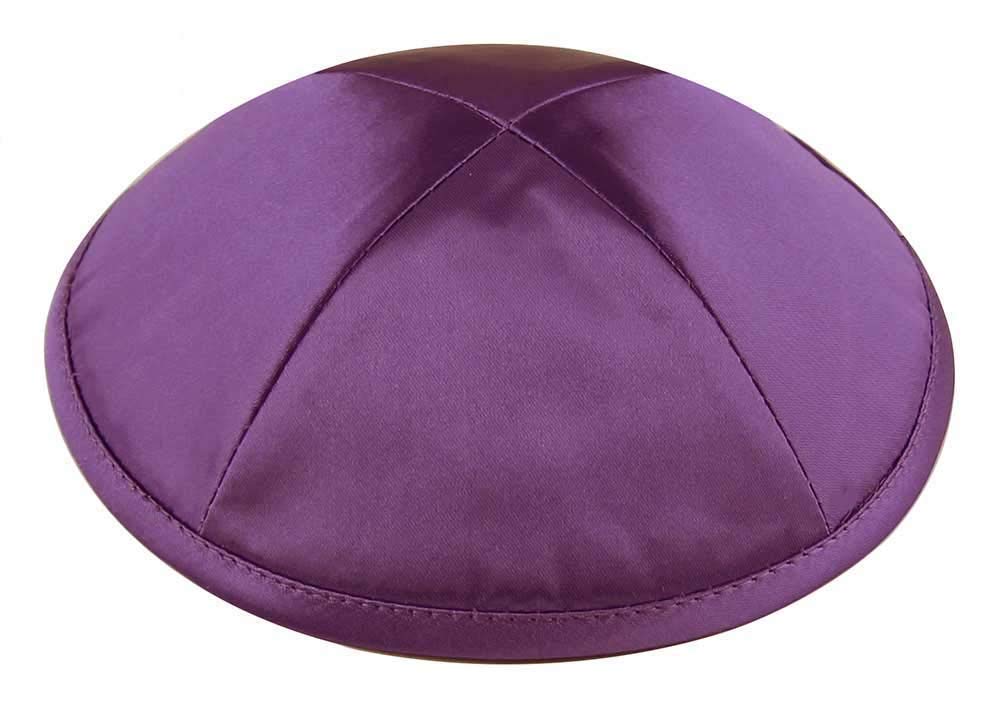 Zion Judaica Deluxe Satin Kippah Yarmulkes for Kids Teens &amp; Adults Skullcaps 6.25" Multi-Color Options 4 Panel Design