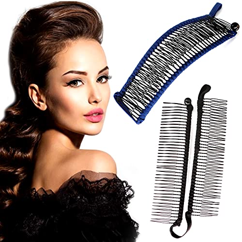 ZOCONE 2pcs Banana Clips for Thick Hair, Stretchy Large Hair Clips Vintage Banana Hair Clip Comb Tool for Women Curly Hair (40-tooth comb)