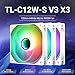 Thermalright TL-C12W-S V3 CPU Fan 120mm Case Cooler Fan ARGB, 4pin PWM Connector Silent Computer Fan with S-FDB Bearing,Desktop Cooling Fan has ARGB Mirror Light Effect (3-Pack Fans)