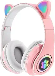 Fone de Ouvido Infantil Bluetooth Sem Fio com LED Orelha