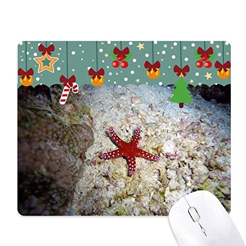 Alfombrilla de ratón de estrella de mar y océano tapete de goma para juego y oficina regalo Navidad