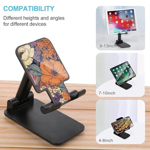 Support de téléphone pliable fleurs colorées pour bureau