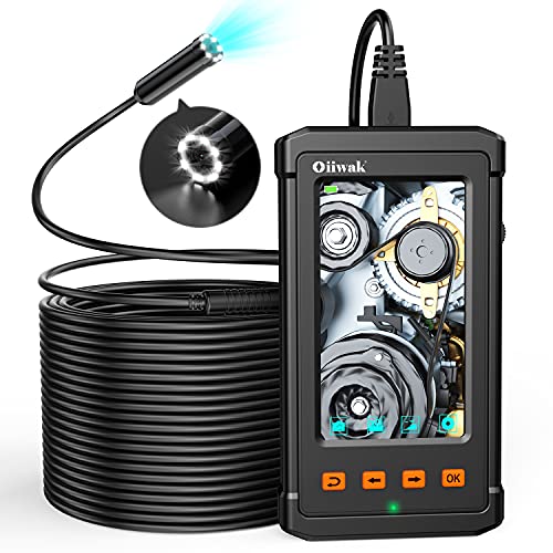 Oiiwak Autofocus Borescope Inspection Camera, Upgraded 5Mp 1944P Hd Industrial Endoscope 4.3'' Ips Screen Pipe Wall Automotive Scope Camera Waterproof Snake Camera With 8 Led Lights,32Gb Card (11.5Ft) #TOP13