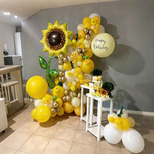 Image of Lukiituke Yellow Balloons, 60Pcs Pastel Yellow Party Balloons | 12in Latex Balloon for Birthday, Wedding, Honeybee Sunflower Theme Decorations